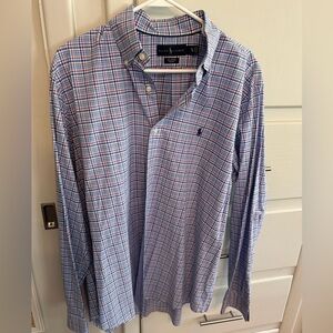 Polo by Ralph Lauren Men's Red and Blue Plaid Shirt